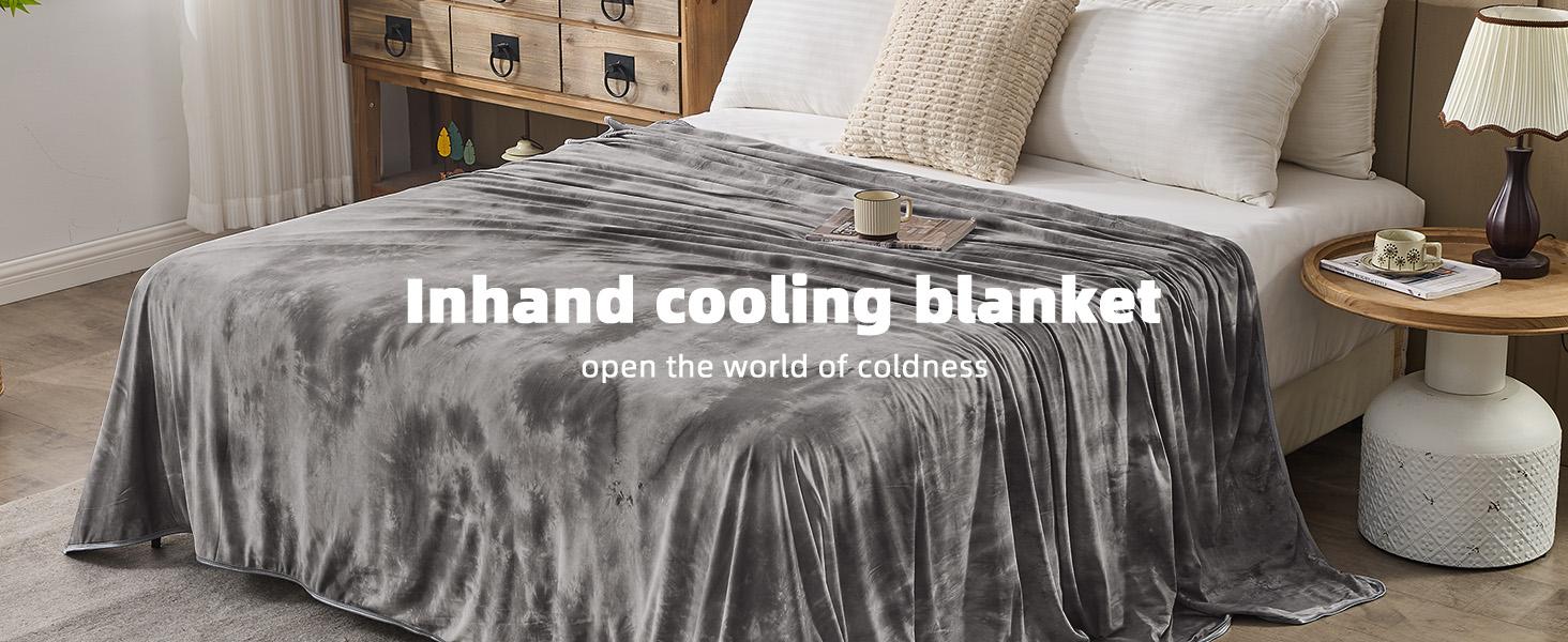 【Summervibes】Inhand Cooling Blanket Queen Size, Summer Blankets for Hot Sleepers & Night Sweat, Thin Blanket Cold Cool Lightweight Cooling Blanket for Couch Bed,Breathable Cooling Blanket,Light Blanket for Hot Sleepers,Comfy Bedding,Gift for Summer