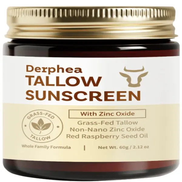 Natural Beef Tallow Sunscreen – SPF 50 Daily Sun Care for Extremely Sensitive, Acne-Prone & Kid-Safe Skin – Non-Toxic Sunblock with 22% Non-Nano Zinc Oxide, Clean Formula for Face & Body