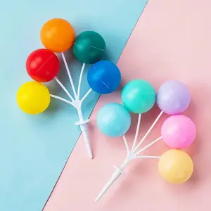1PC Three-dimensional colorful balloon cake decorating inserts plastic balloon decorations baking accessories party supplies