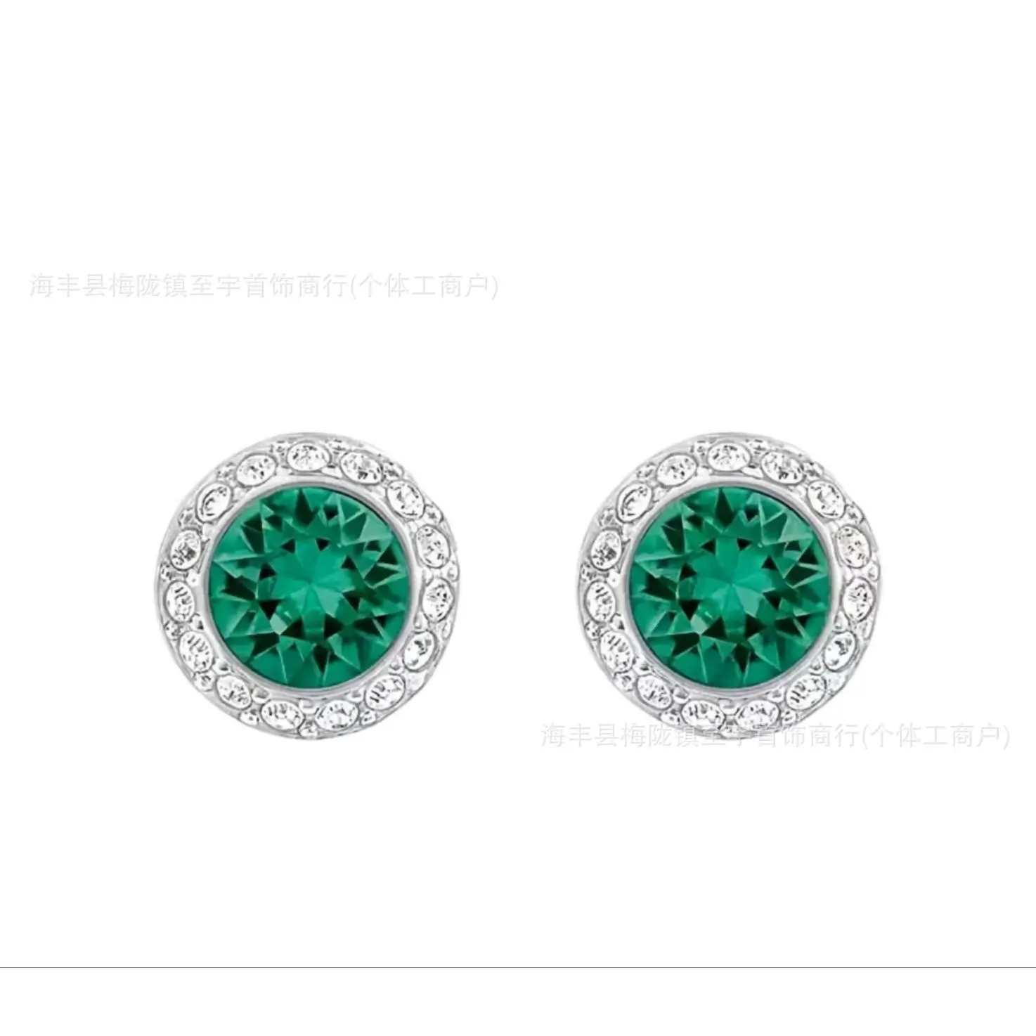 Green crystal Roman earrings