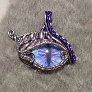Handmade Wire Wrapped Eye Pendant