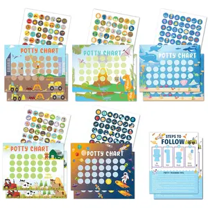 Potty  Chart for  Boys 17 count Potty  Sticker Chart 5 Fun Styles Potty Reward Chart  with Stickers Potty Chart Potty Sticker Chart