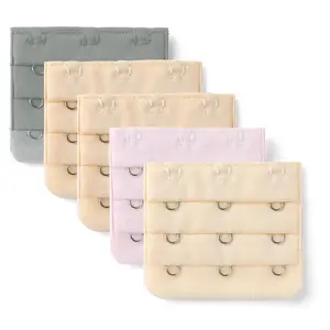 INSPIRE CHIC Assorted Colors 3 x 5 Hooks Bra Extenders Strap Extention 5 Pcs