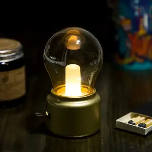 Led Bulb Classical Blowing Desk Lamp Decoration Light Retro USB Rechargeable Night Light Desk Table LED Lamp Decor Lights