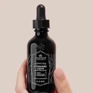 Svasthya Body and Mind L-Theanine Liquid Drops - Natural Stress Relief, Anxiety Reduction & Improved Concentration with Amino Acid from Green Tea