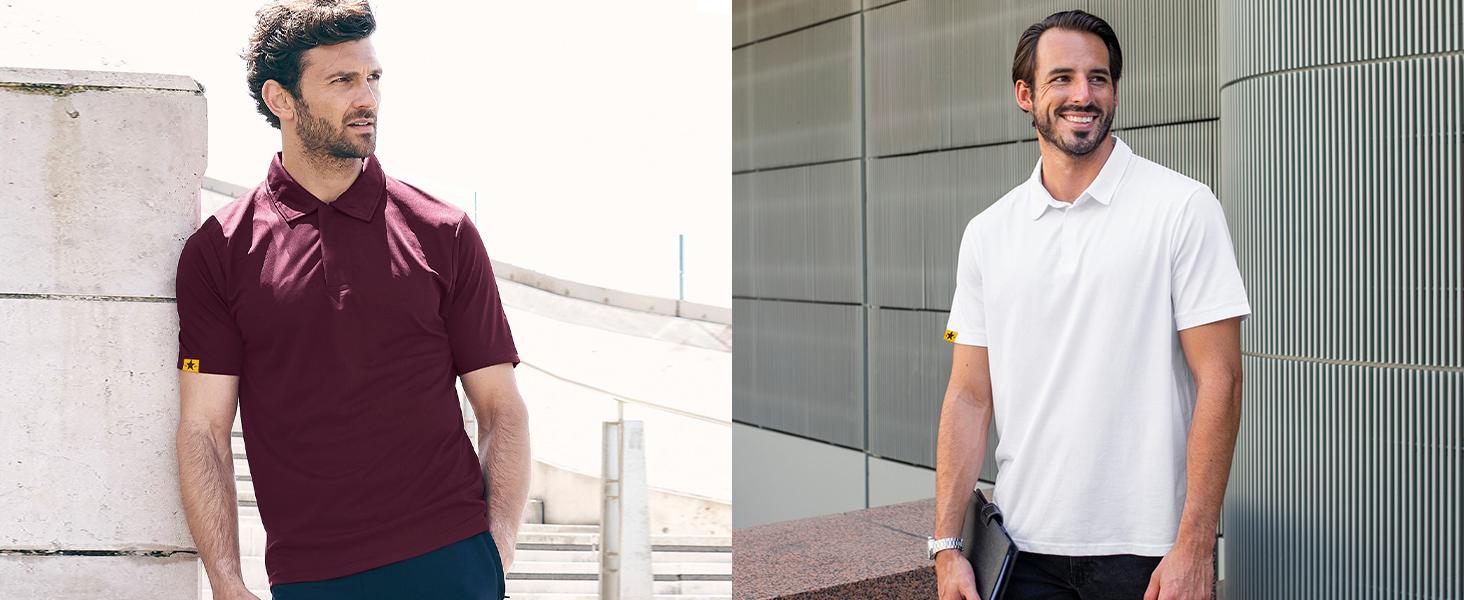 ZITY 3 Pack Mens Polo Shirts Short Sleeve Golf Shirt Performance Moisture-Wicking Athletic Casual Collared Shirts