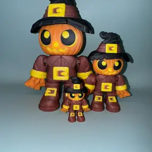 3-D Printed Scarecrow Fidget for Halloween - Pumpkin Head Design