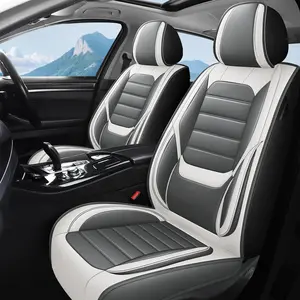 Car Seat Covers For Hyundai Azera/Accent/Elantra/Ioniq 5 6 EV/Kona/Santa Cruz/Santa Fe/Sonata/Tucson/Venue, Stylish Nappa Leather Car Seat Cover For Car Full Set 5-Seats, Waterproof Durable Seat Protection Cover, Anti-Slip Comfort Vehicle Seat Cover