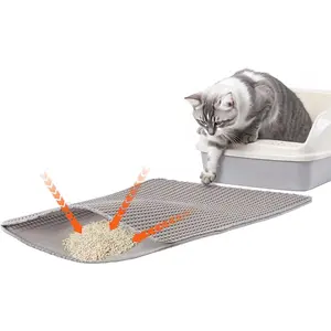 VEVOR Cat Litter Mat, 30x 24 in, Double - Layer Litter Box Mat, Non - Slip Urine - Proof Litter - Trapping Mats for Indoor Cats, Honeycomb Design, Soft on Paws, Washable Large Kitty Mats for FloorVEVOR Super Brand Day