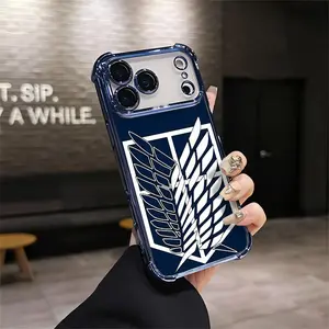Attack on Titan Survey Corps Wings of Freedom iPhone Case For iphone 17 16 15 14 13 12 11 X XS PRO PLUS MAX AIR Four CornersAnti-Fall Transparent Casual Soft Silicone PhoneCases Perfect Gift wild pattern high-end fashion Q49