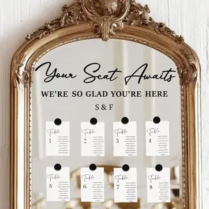 Wedding Sign  Wedding Seating Chart Decal Your Seat Awaits Stickers for Reception Display Selfie Mirror Stickers for Weddings Party Welcome to Our Weddings  for Seating Charts