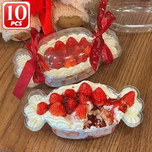 10 Candy Shape Gift Cake Boxes, Perfect for Christmas Gifts and Decor, Holds Candies, Desserts, Chocolate, Party Favors, Transparent View