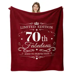 1PC 70th birthday gifts flannel for women, gifts for women turning 70, 70th birthday decorations, great 70th birthday gifts for women