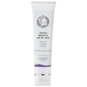 Tinted Mineral Moisturizer SPF 50+ AOX - Broad Spectrum Sunscreen with Natural Tint for Sensitive Skin - Chemical-Free & Water Resistant