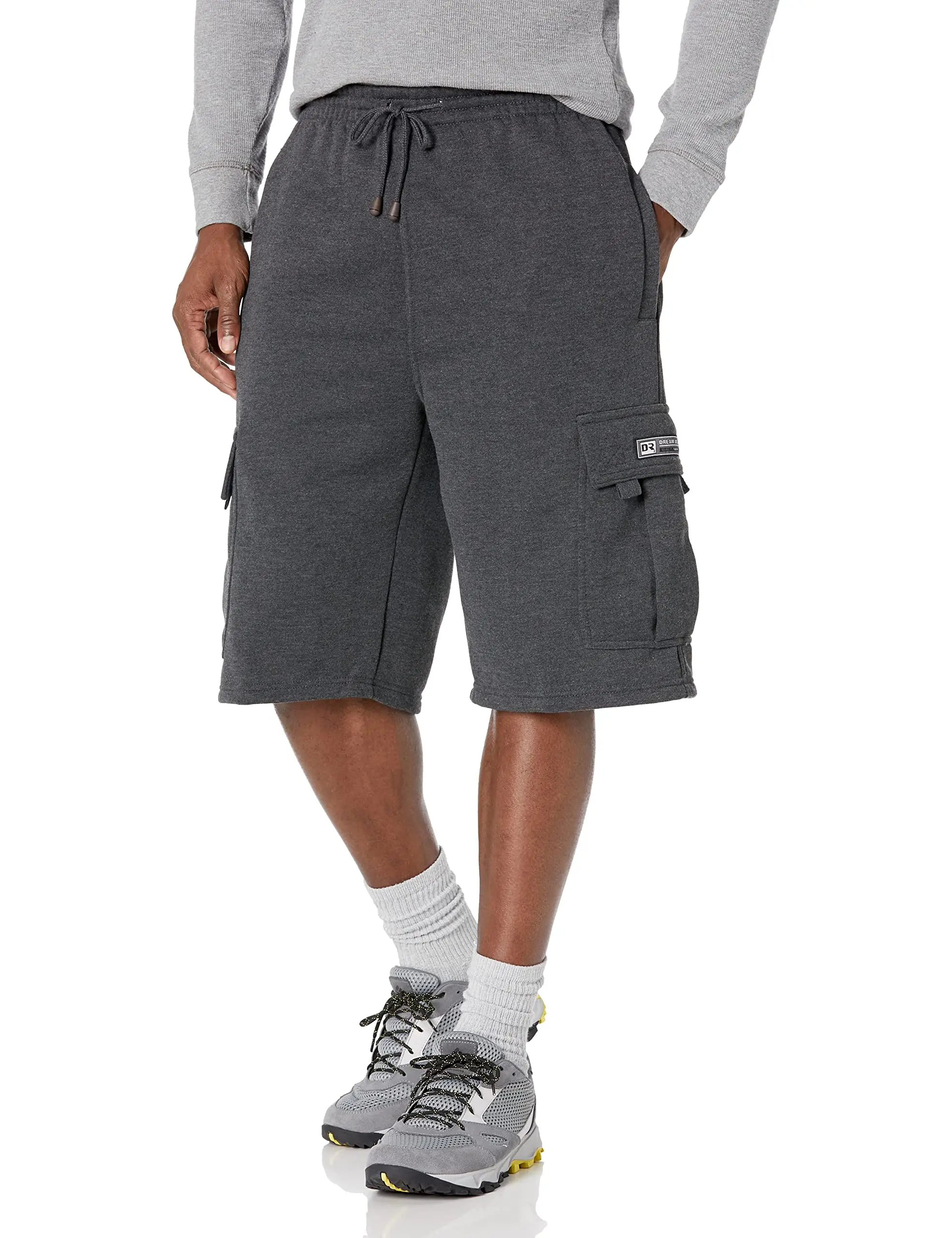 NE PEOPLE Mens Active Comfy Workout Gym Elastic Drawstring Fleece Cargo Sweat Shorts (M-7XL)