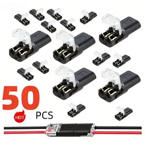 2 Pin Locking Buckle LED Strip Connectors Double-Wire Low Voltage Fast Plug for LED Lights & Automotive Electrical