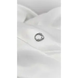 Titanium CZ Hoop Earring