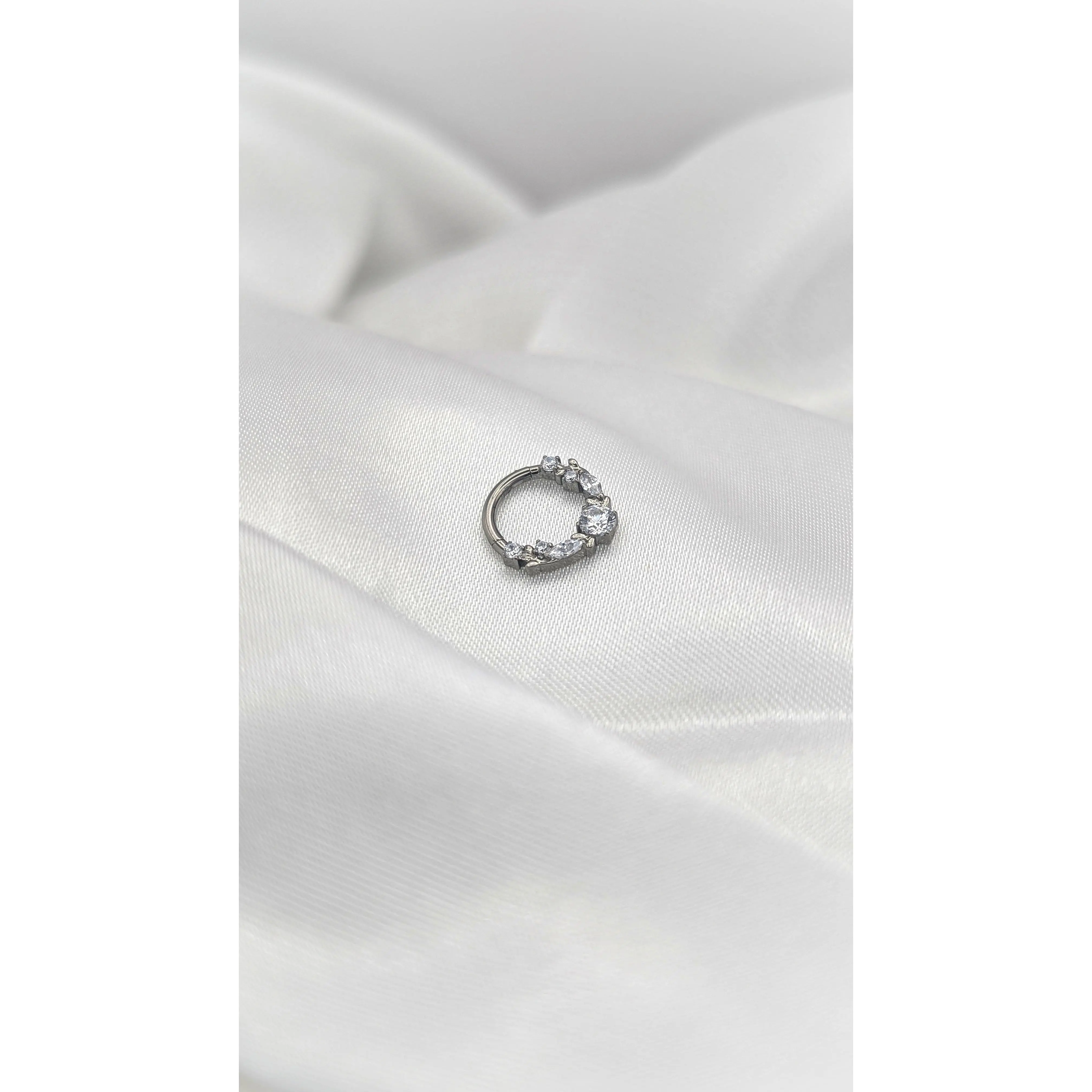 Titanium CZ Hoop Earring