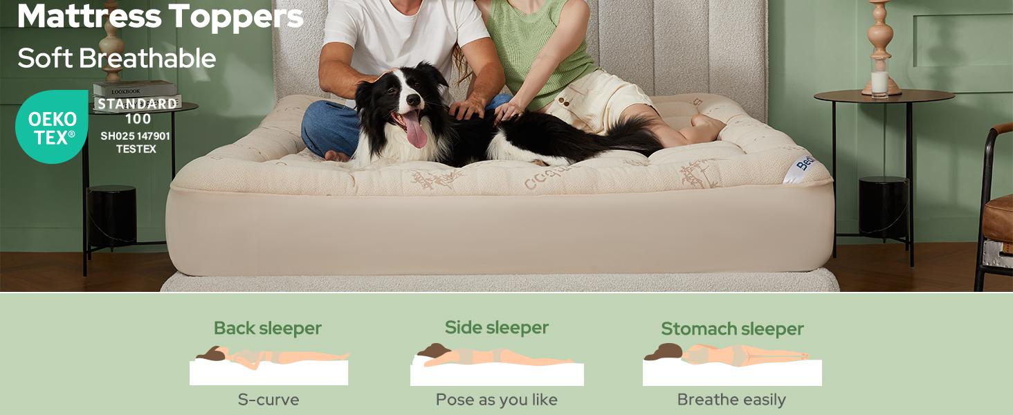 【BEDLORE】Thick Fitted Sheet Mattress Pad, Fluffy Pillow Top Comfort Layer, Cooling & Soft Design with Deep Pockets (Fits 6–18 Inch Mattresses), Ideal for Bedroom & Home Use