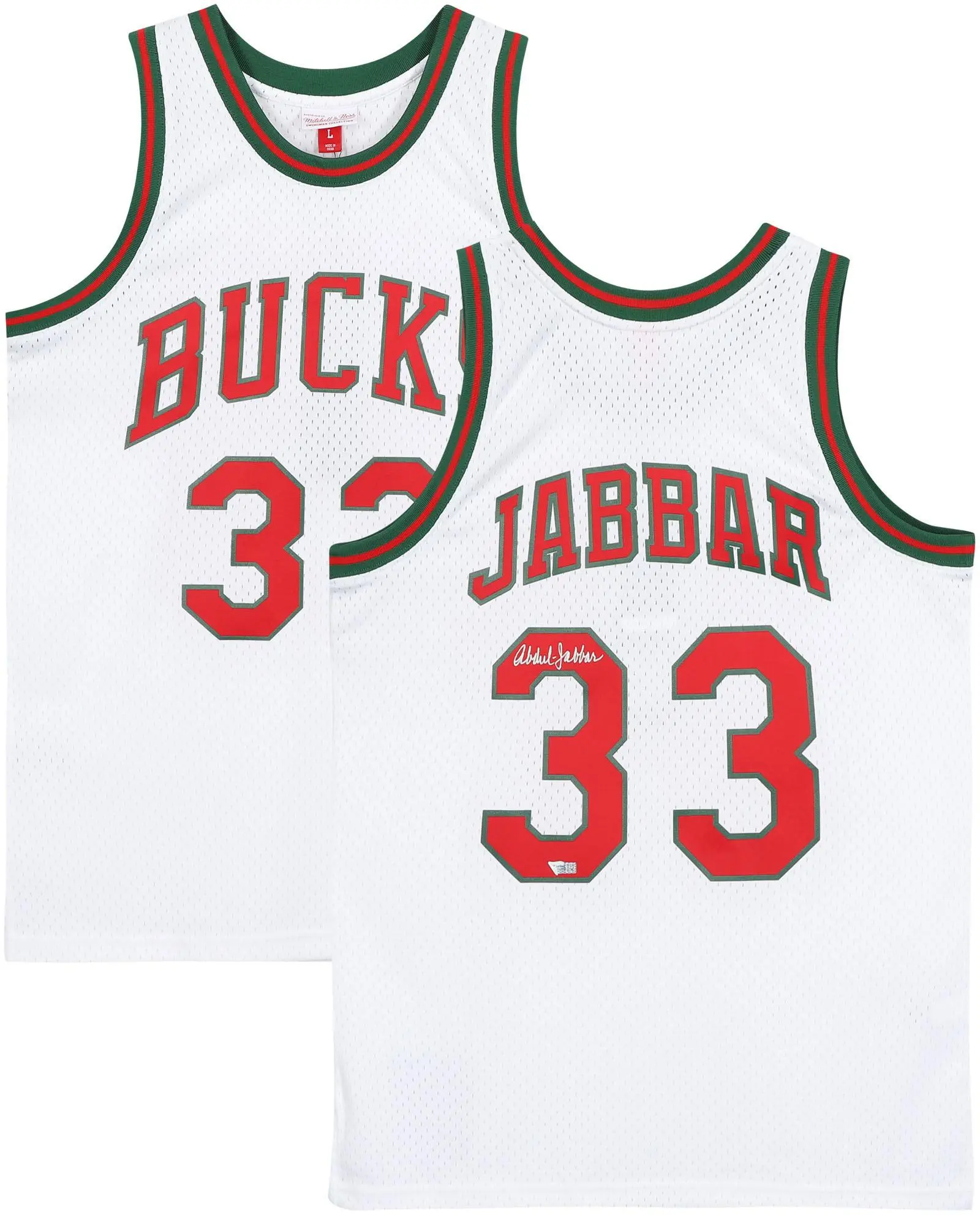 Kareem Abdul-Jabbar Milwaukee Bucks Autographed White Mitchell and Ness Replica 1971-72 Throwback Jersey - Fanatics Authentic Certified