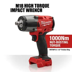 Milwaukee M18 impact wrench 1000Nm 1/2 inch industrial fastening professional building lithium ion repair tools furniture brushless high-power tools. torque