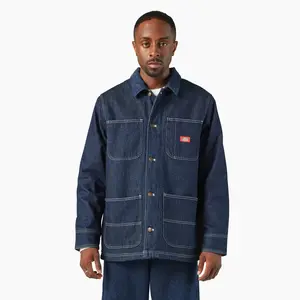 Dickies Denim Chore Jacket Classic Fit Durable Denim Material with Multiple Pockets Button Closure Ideal for Workwear