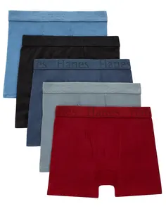 Hanes Originals Ultimate SuperSoft Boys' Boxer Brief Underwear, Assorted, 5-Pack