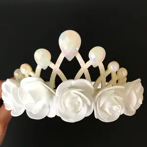 Snow princess crown,white queen headband,white flower girl crown,snow princess headband,snow queen,white princess elastic headband
