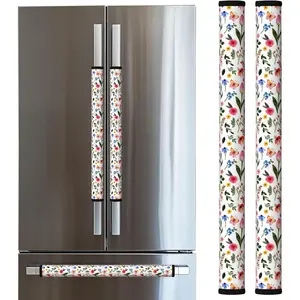Refrigerator Handle Covers, Spring  Fridge Handle Covers Set of 2, Refrigerator Door Handle Covers for Kitchen Decor, Door Handle Covers for Freezer, Oven and Dishwasher