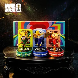 [FIFA Official Authentic] 2026 World Cup Mascot Collection Ornament Set, Including Three Styles: Canada Maple, Mexico Zayu,USA Clutch, 6cm/2.36inch, Authentic Fan Souvenir, Doll Toy & Action Figure, 1 Piece/3-Piece Set, 6DZB