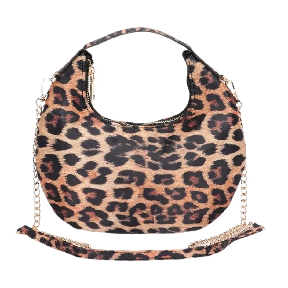 Nylon Leopard Hobo Bag