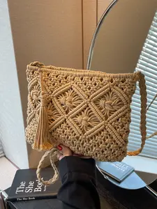 Korean Style Versatile Handwoven Bag with Smooth Zipper Design, Single Shoulder Crossbody, Perfect for Daily Use