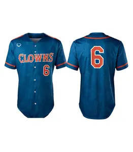 Clowns Ev0Shield BBCL Jersey Custom — YOUTH Kids, Men & Women —  Loose Fit, Moisture-Wicking, Breathable Polyester Baseball Uniform