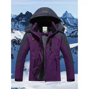 2025New  Women's Waterproof Windproof Hooded Ski Jacket, Durable Parka with Multiple Pockets for Winter Camping and Skiing, Warm Fleece-Lined Windbreaker, Ski Jacket, Snow, Parka