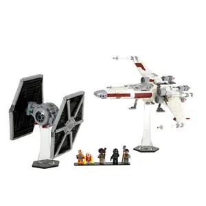 Acrylic Angled Display Stand Compatible with LEGO® 75393 Star Wars TIE Fighter X-Wing Mash-up - Set Not Included