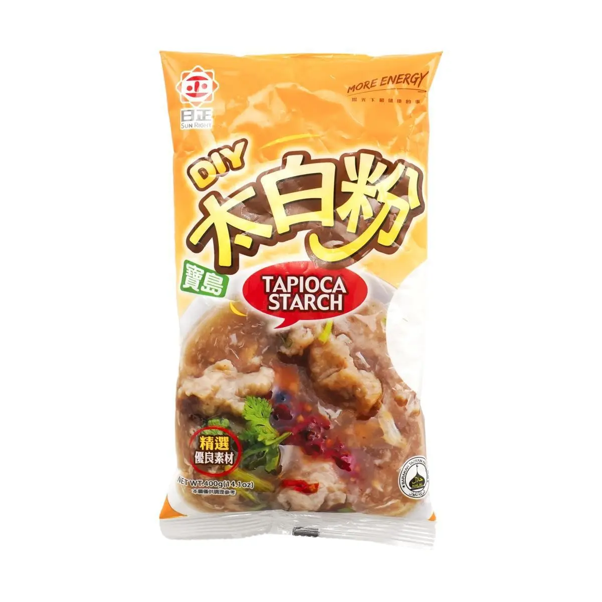 SUNLIGHT Taiwan Tapioca Starch Flour (Bao Dao Tai Bai Fen) - Premium 400g, Pure Cassava Starch for Cooking & Baking