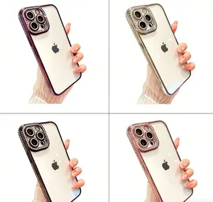 Diamond Plated Phone Case Full TPU Construction Flexible Durable with Textured Non-Slip Surface Shock-Absorbing Camera Protection Raised Edges Built-In Lens Film