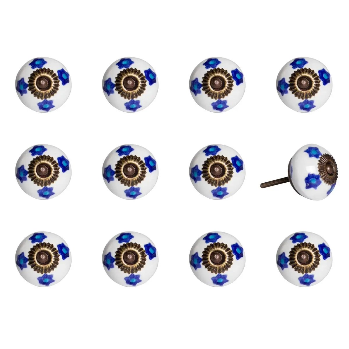 K000001 Knob It - White, Blue & Turquoise - Pack of 12