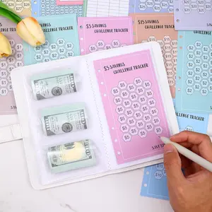 48 Sheets  Saving Challenge Binder , 6 Ring A6  Saving Binder Savings Challenge  Cards   Stuffing Binder for Savings  Planner