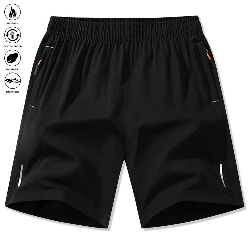 Men's 3-Pack Quick-Dry Ice Silk Fiber Sports Shorts with Zipper Pockets, Striped Lightweight Breathable Outdoor Running, Hiking, Beach Regular Fit Summer Casual Shorts, Men's Gift Recommendation