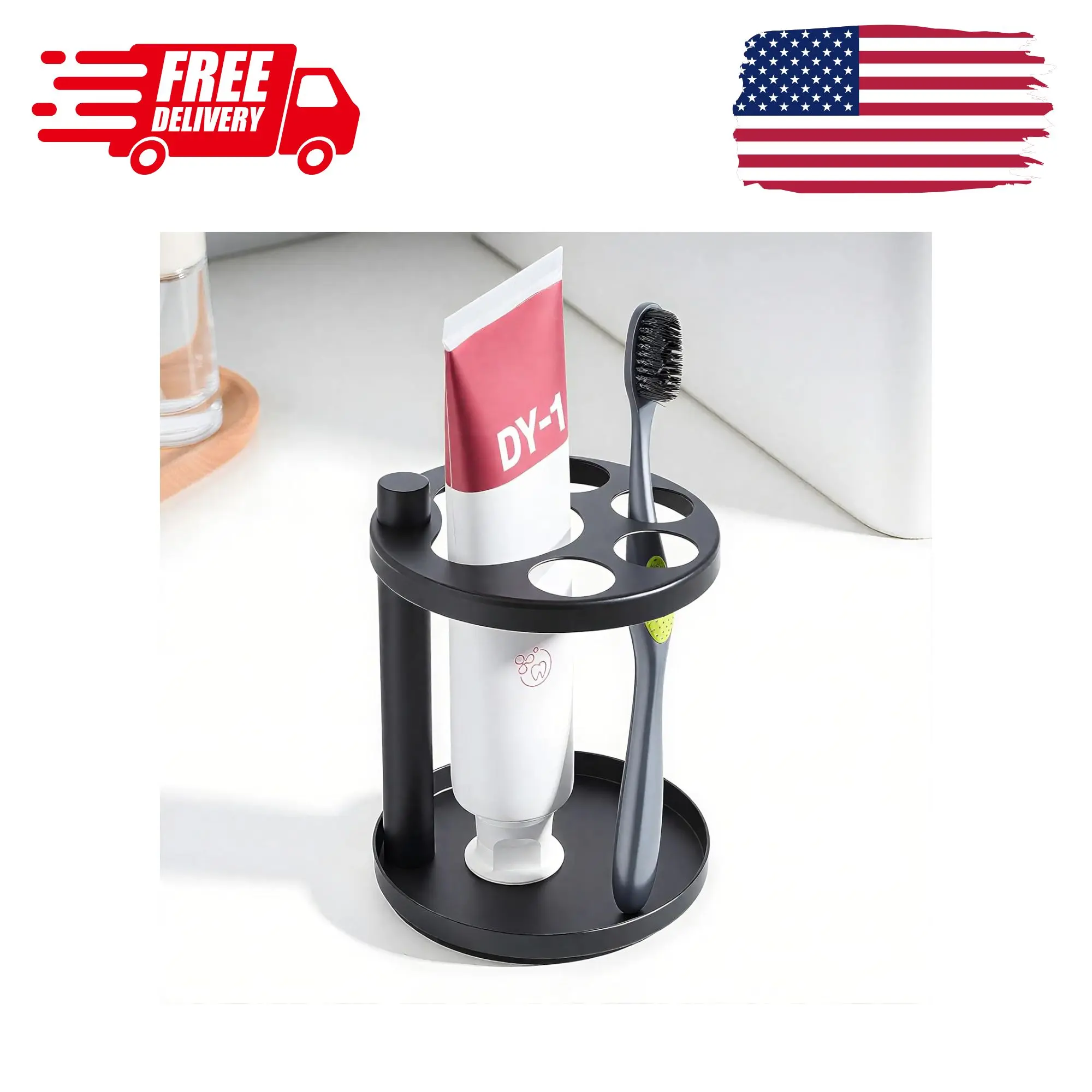 Metal Toothbrush Holder Stand for Bathroom: Stainless Steel Ventilated Organizer