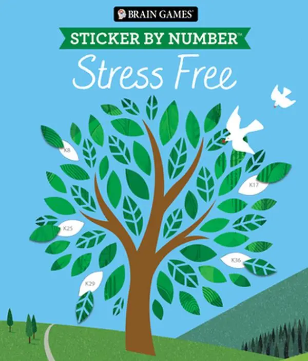 Brain Games - Sticker by Number: Stress Free #2 Kids & Adults English Activity Book - 28 Peaceful Images, Publications International Ltd, Paperback, 9+ Years