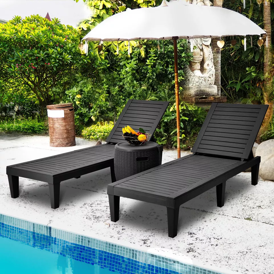 YITAHOME Sun Lounger with Adjustable Backrest, Lightweight Waterproof Garden Lounger with 200 kg Load Capacity for Patio, Beach, Patio, Pool Outdoor