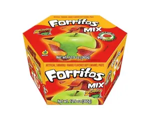 Forritos Tamarindo/Mango Flavored Mexican Candy Apple Covering (5 Count) Sweet Tangy, Dulces Mexicanos Snack Bonbon Mangga Sour