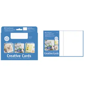212 MAIN Print-Ready 50-Pack Cards & Envelopes, Strathmore 105-220, Palmbeach White, Plain Edge, Scored Edges