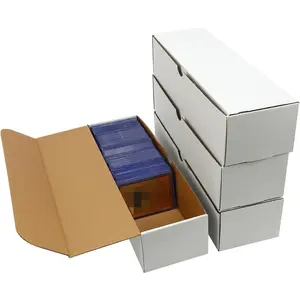 4-Pack • 3200-Count Trading/Gaming Card Box – Fits Toploaders & Sports Cards – Heavy-Duty Cardboard Organizer