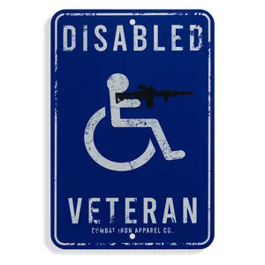 COMBAT IRON APPAREL™ Disabled Veteran Metal Wall Mounted Sign