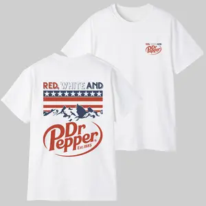 Red White and Peper T-Shirt, 4th of July Graphic T-Shirt, Cotton Clothing for Men and Women, Summer Style, Unisex Gifts for Pepper Fans, Comfortable Cotton Fabric