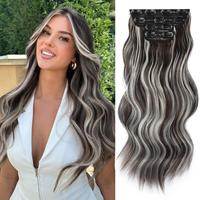 H6K/60# Brown Gray mix Cream Blonde  (4PCS-20inch)