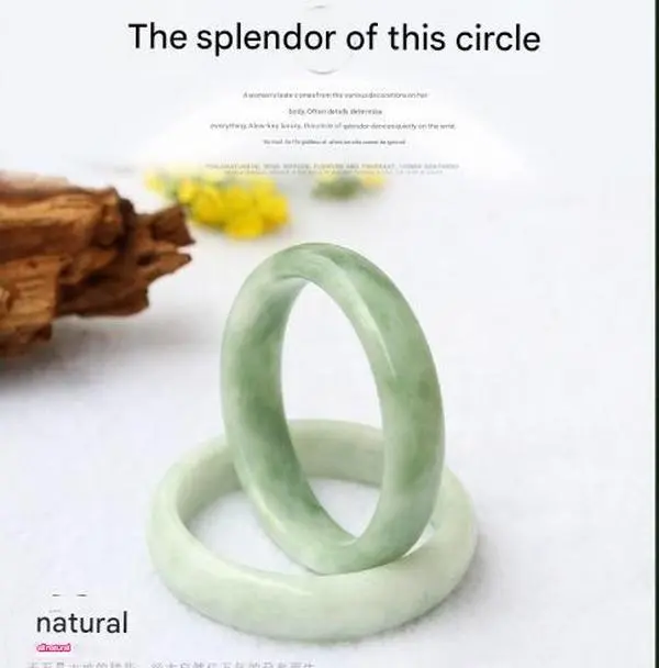 Jade bracelets. Genuine natural jade bracelets for women, light green with floating patterns, emerald green jade bracelets. Circling love.